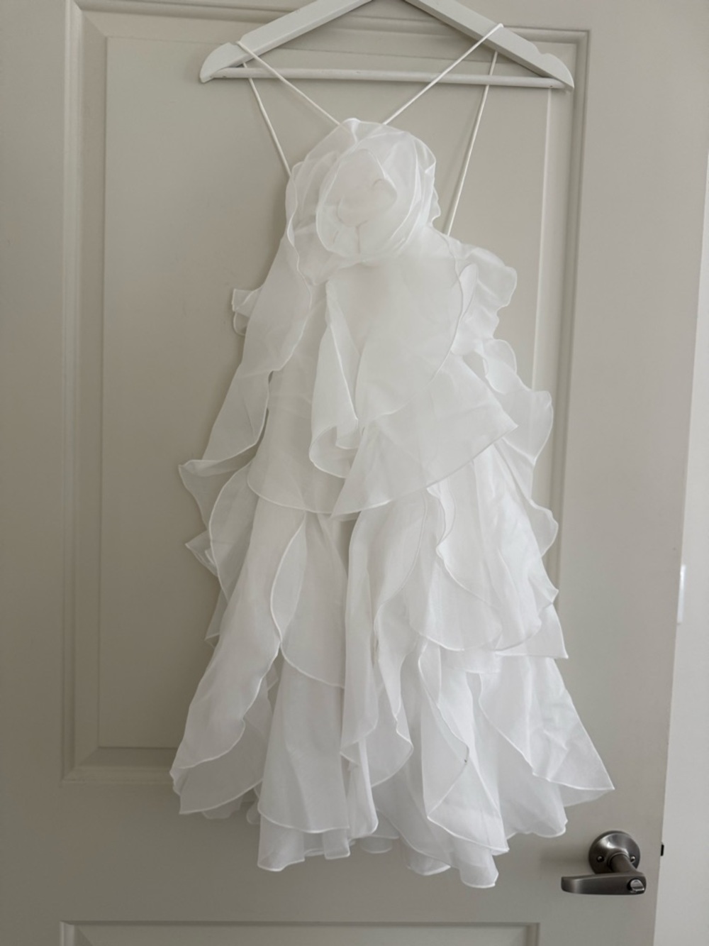 Aje White Ruffled One-Shoulder Mini Dress - Picture 4 of 16
